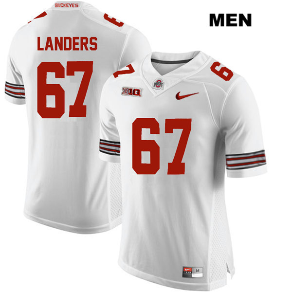 Ohio State Buckeyes Men's Robert Landers #67 White Authentic Nike College NCAA Stitched Football Jersey VO19W74EG